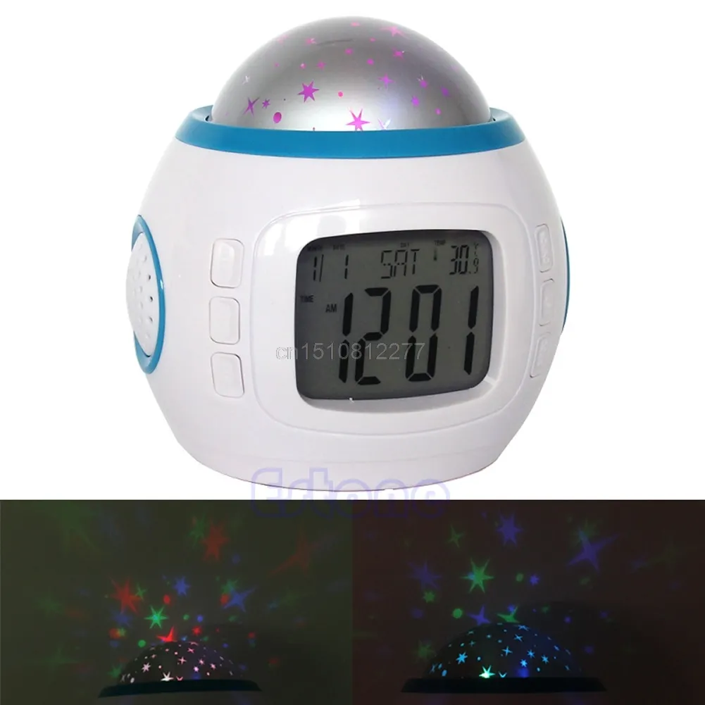 Musica Sveglia Bambini Baby Room Sky Star Night Light Proiettore Lampada Camera da letto Musica Sveglia D12 210310