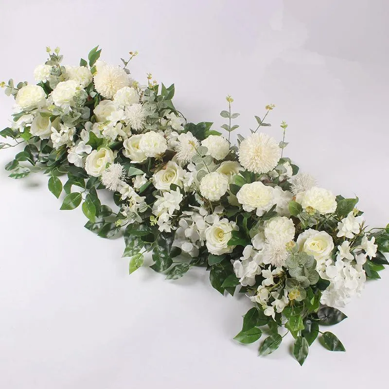 DHL Decorative Flowers 50CM DIY Wedding Flower Wall Arrangement Supplies Silk Peonies Rose Artificial Row Decor Iron Arch Backdrop250W