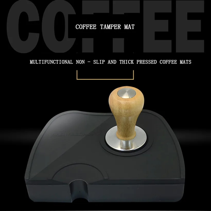 Espresso Coffee Tamper Mat Silicon Rubber Corner Slip Resistant Pad Tool Holder Barista Tamping 210309258P