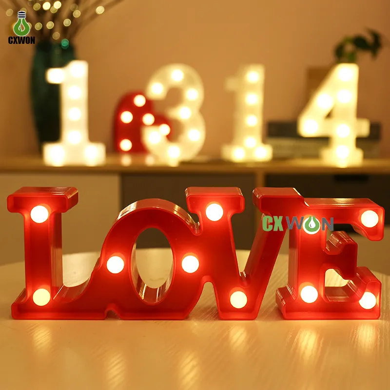 Lumineux LED LETTRE NIGHT LEIL ALPHABET NUMÉRO DELAM