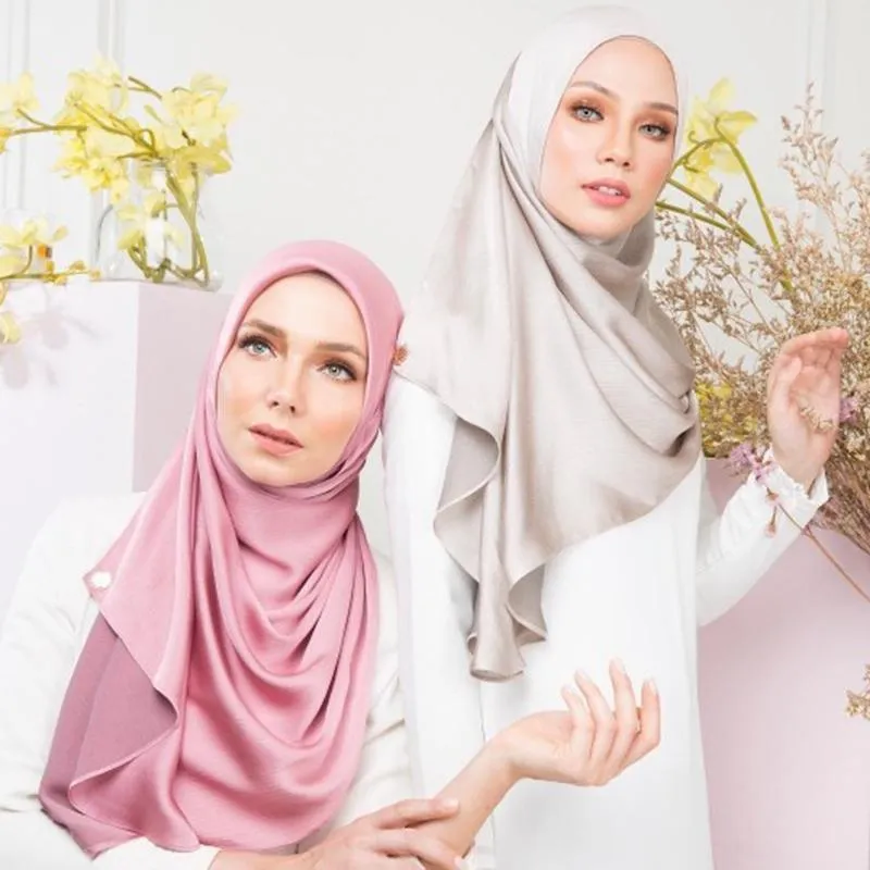 Luxury Designer Satin Chiffon Hijab Scarf Women Muslim Fashion Crinkle Shawl Big Size Wrinkle Women's Scarves Turban Bandana 304o