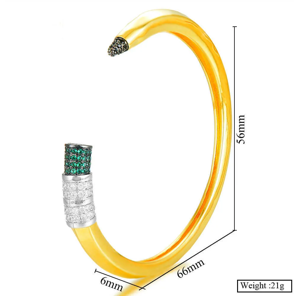 GODKI Trendy Pencil Designs Bangle Cuff For Women Wedding Full Cubic Zircon Crystal CZ Dubai Silver Color Party Bracelet 2109188735830