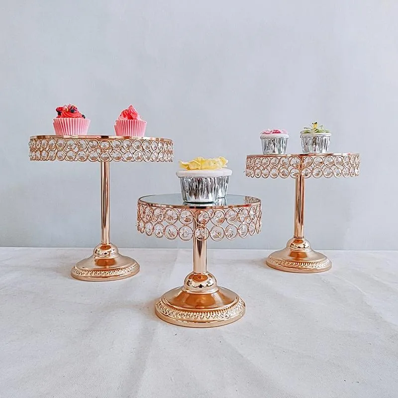 Other Bakeware 2-3 Tier Gold Silver Metal Cake Stand Round Wedding Birthday Party Dessert Cupcake Pedestal Display Plate Home Deco200l