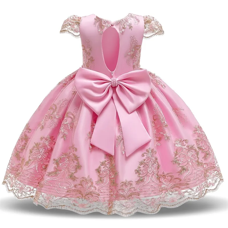 Dziewczyny Sukienka Mesh Perły Dzieci Wedding Party Sukienki Dzieci Wieczór Suknie Piłki Formalne Baby Frocks Odzież Dla Dziewczyny 4-10yrs 210303