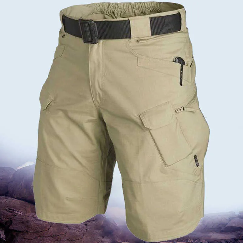 Große Größe 5XL Klassische Taktische Shorts Männer Im Freien Wasserdichte Militärische Tarnung Multi-Pocket Herren SWAT Cargo 210713