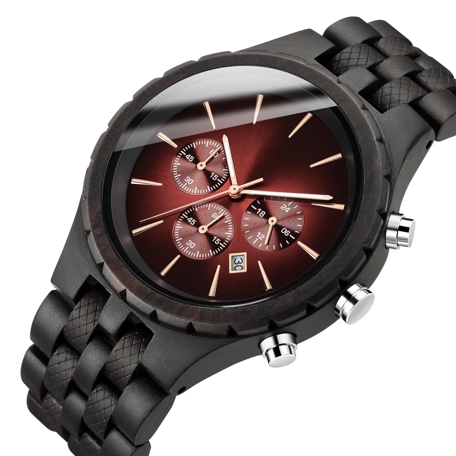 Mens Wood Watches Luxury Multifunction Wood Watch Mens Quartz Retro Watch Men Fashion Sport Wristwatch254T