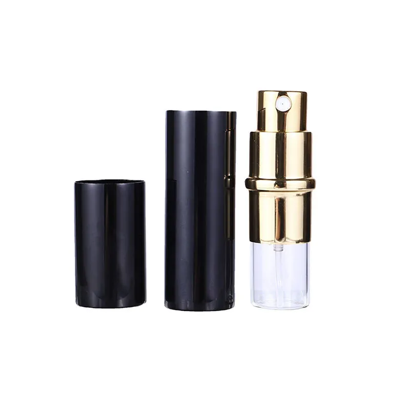 Pocket size portable travel atomizer sprays empty 3ml aluminum perfume bottles with pump sprayer in stocks