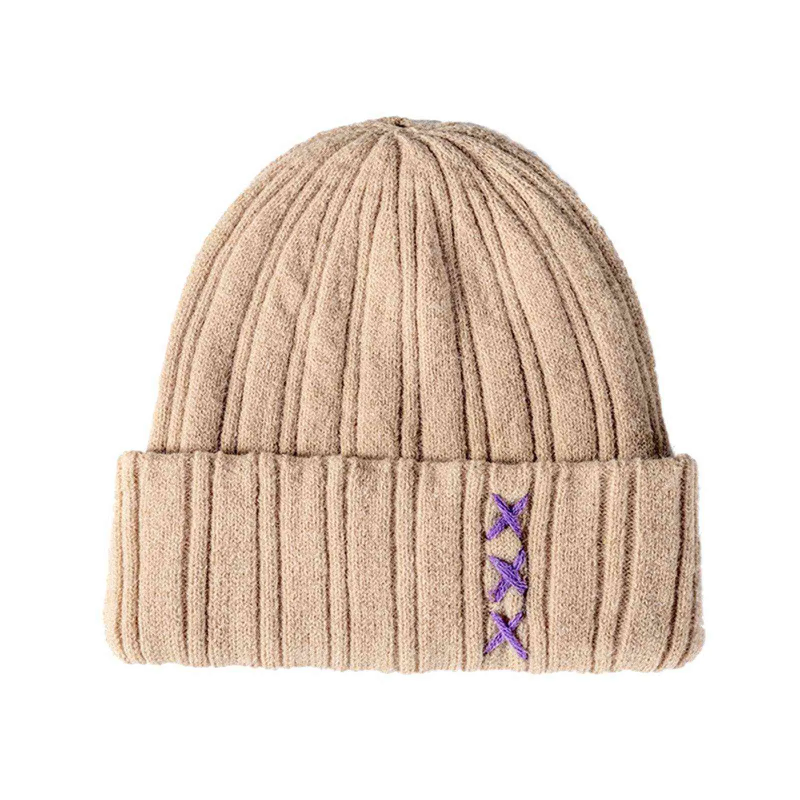 Unisexe Mode Casual Chapeau De Laine D'hiver Épaissir Chaud En Plein Air Tricoté Automne Femme Bonnet Caps Warmer Bonnet Dames Casual Cap Y21111