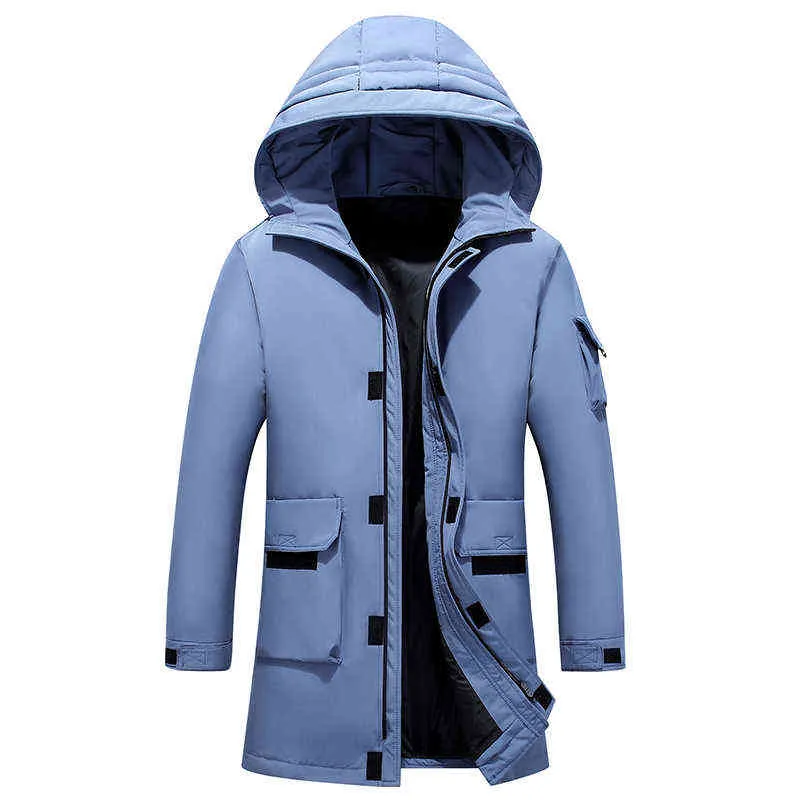 KUYOMENS Men's White Duck Down Jacket Hooded Thick Puffer Jacket Coat Male Casual High Quality Overcoat Thermal Winter Parka Men G1115