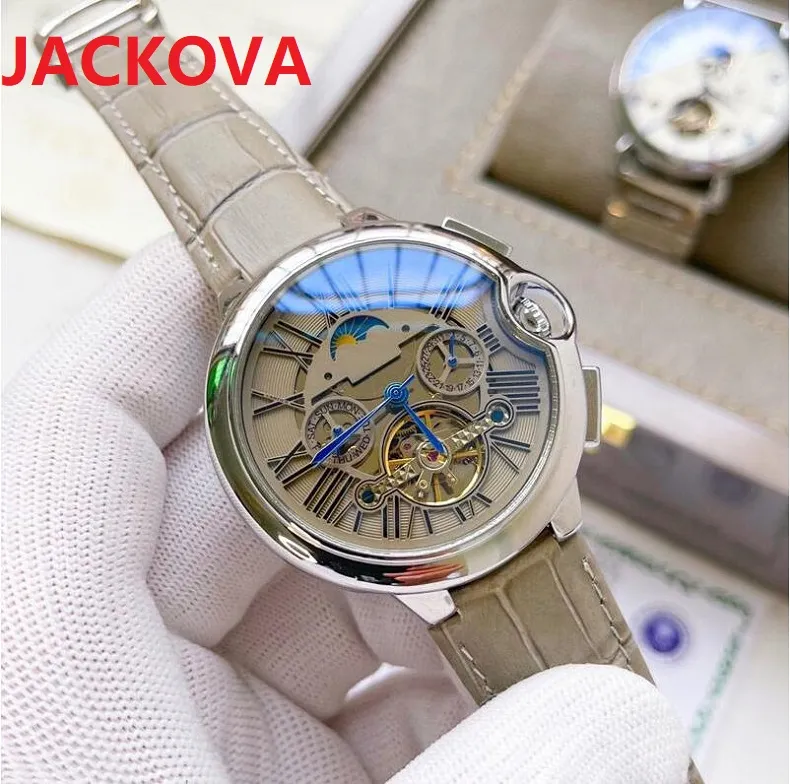 모든 다이얼 작업 남성 시계 MOON 단계 자동 기계식 시계 2813 Movement Wristwatch 최고 브랜드 방수 디자이너 DayDate M218Z