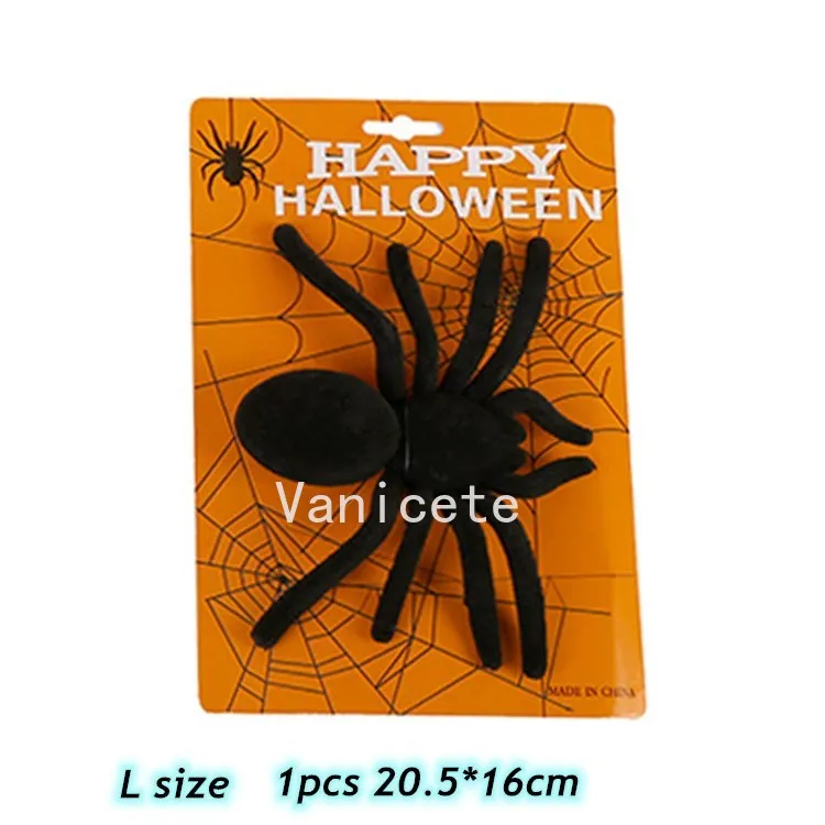 Decorazione feste di Halloween breve peluche ragno nero decorazione simulazione puntelli giocattoli trucco parodia realistica T2I52420