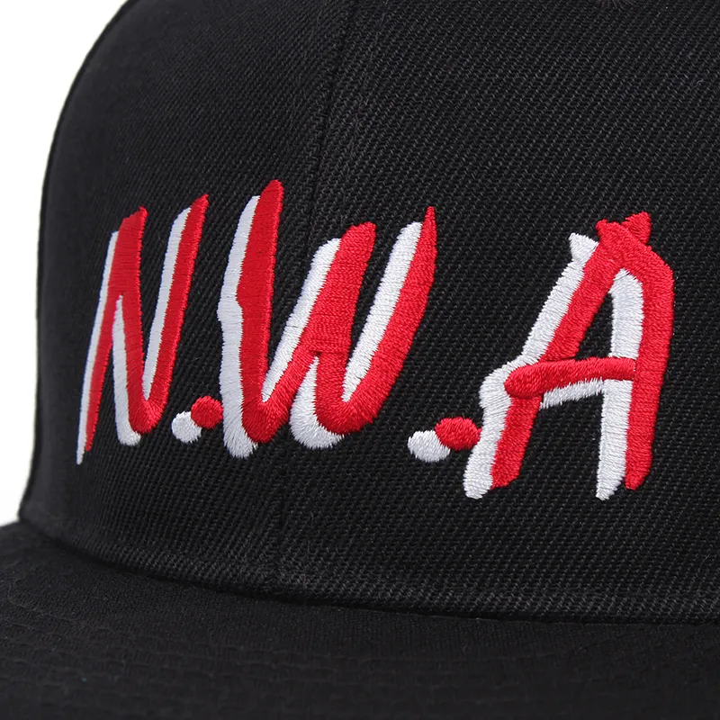 Nova chegada NWA bordado boné de beisebol masculino aba plana chapéu hiphop ajustável snapback chapéu de beisebol feminino hat7372378