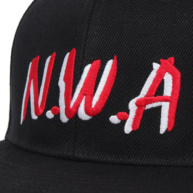 Новое прибытие NWA вышивка мужская бейсболка с плоской хит -хоп.