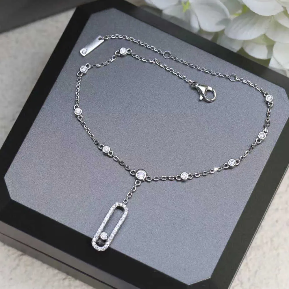 Mode Personalisierte Schiebe Perle Fußkettchen Glänzend AAA Zirkon S925 Sterling Silber Anti Allergie Frauen039s Zubehör Luxus Jewelr3001059