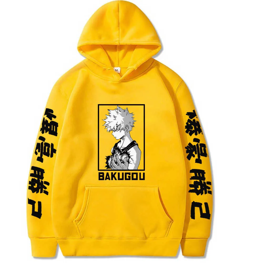 My Hero Academia Bakugo Sudadera con capucha Jerseys Tops Casual Fshion Cloth Y0804