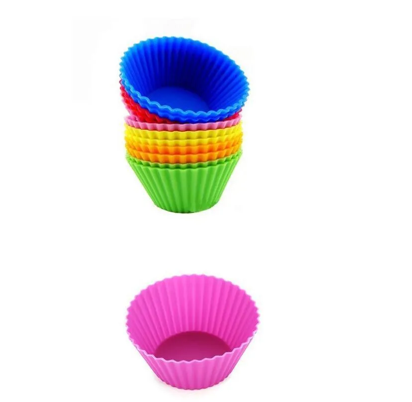 7cm Silica Gel Liner Bakning Mögel Silikon Muffin Cup Bakkoppar Kaka Koppar Cupcake Cake Mote