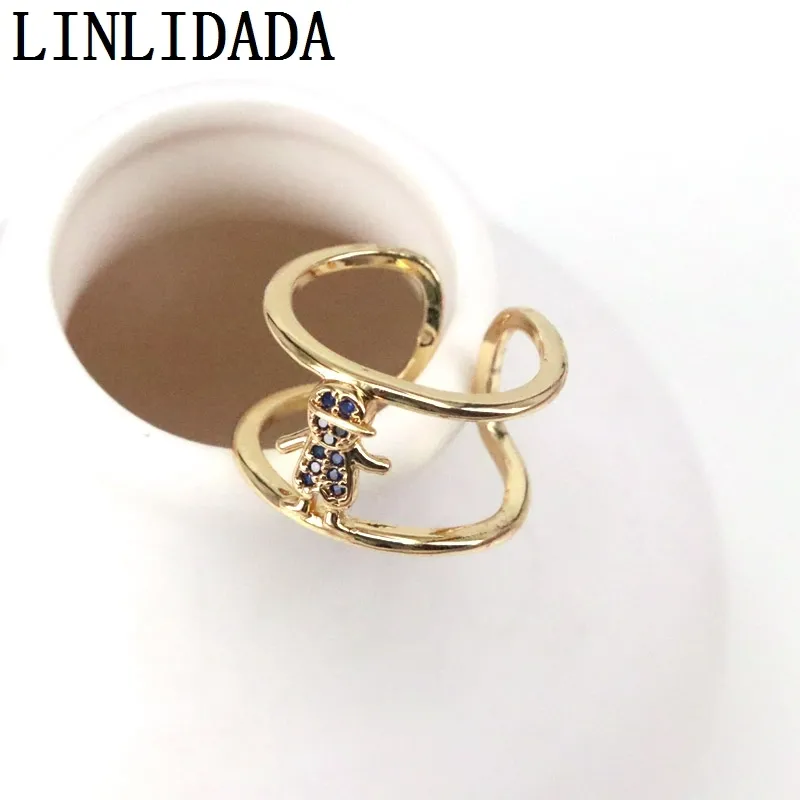 10 Stück zierliche goldfarbene Kristall-Zirkonia-Ringe mit CZ-Pflaster für Jungen und Mädchen, Ring für Frauen und Mädchen, trendiger 2021-Schmuck