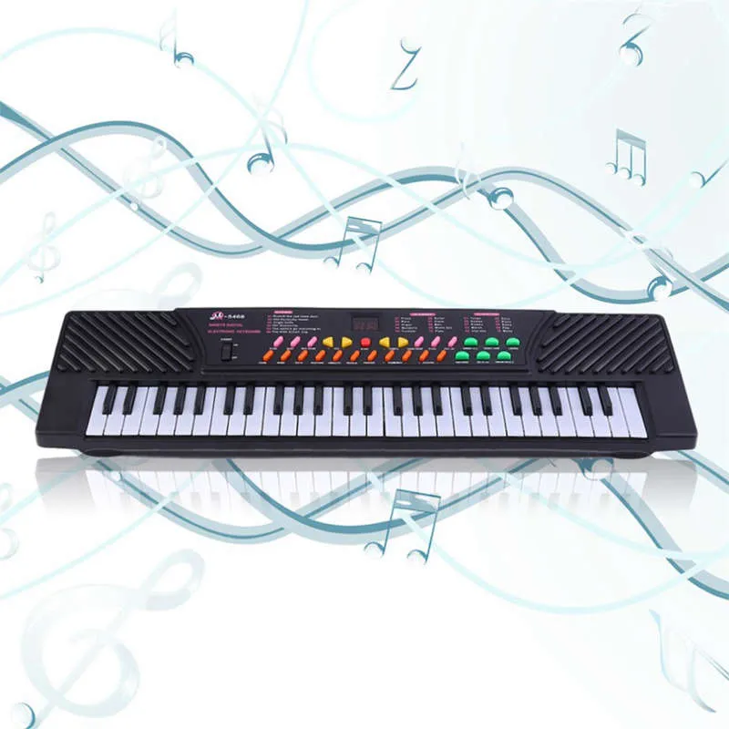 54 Música -chave Piano de teclado eletrônico com efeitos sonoros portátil para crianças iniciantes mais8788106