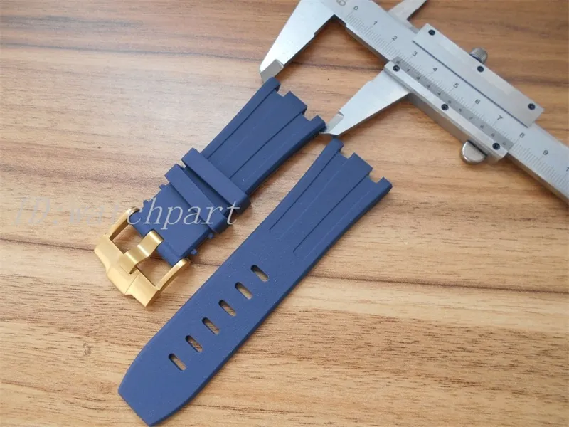 Wholesale Watch Band в черном синем оранжевом резиновом силиконе с пряжкой в ​​28 мм de luxe часов