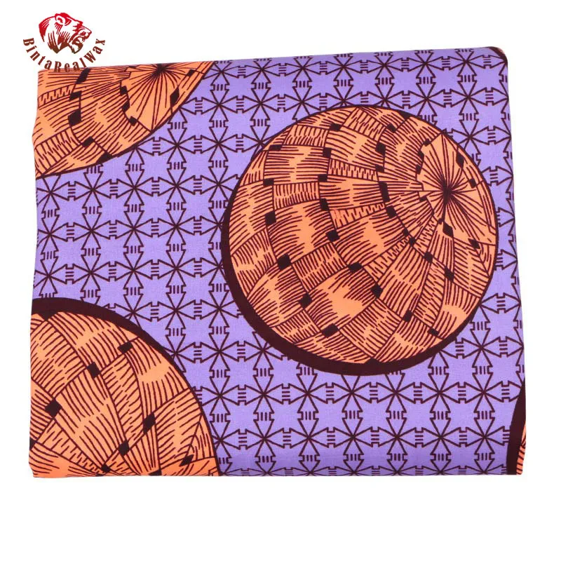 Bintarealwax vente en gros moins cher Polyester tissu fond violet femmes fête matériel Ankara Pachwork tissus FP6132