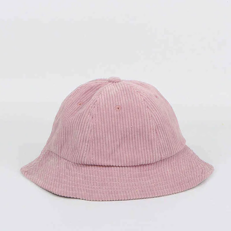 2021 cuatro estaciones de pana color sólido sombrero de cubo sombrero de pescador sombrero de viaje al aire libre gorra de sol para niños y niñas 04 Y220301