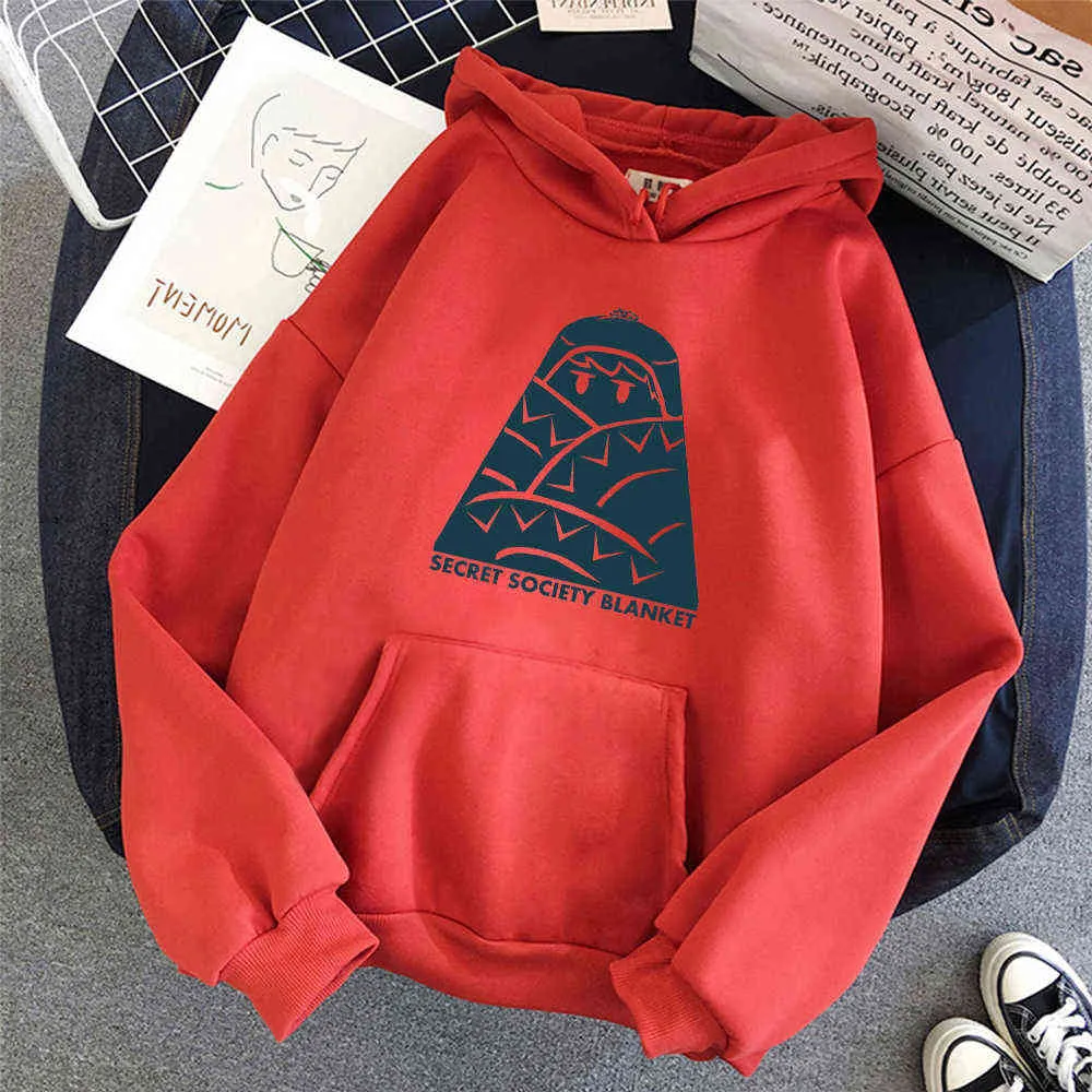 Kawaii Sweat à capuche surdimensionné Anime Yuru Laid Back Camp Sweatshirt Vintage Harajuku Streetwear Femmes Printemps et Automne Unisexe Colors12 210825