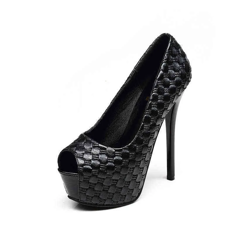 Dress Shoes Zapatos punto marca lujo para mujer zapatos tacón alto tejido a cuadros con cuñas de plataforma 220315