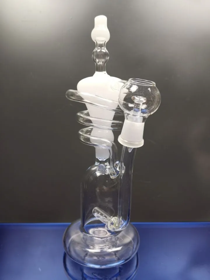 Bongo de vidro Super Vortex Dab Rig Cachimbos de água Tornado Cyclone Equipamentos de reciclagem Recicladores Tubo de água Tubo de 14,4 mm Joint Bongs sestshop