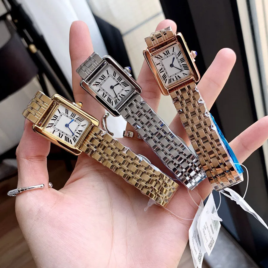 패션 브랜드 시계 여성 레이디 소녀 사각형 아랍어 숫자 다이얼 스타일 스틸 금속 좋은 품질 손목 시계 C642159