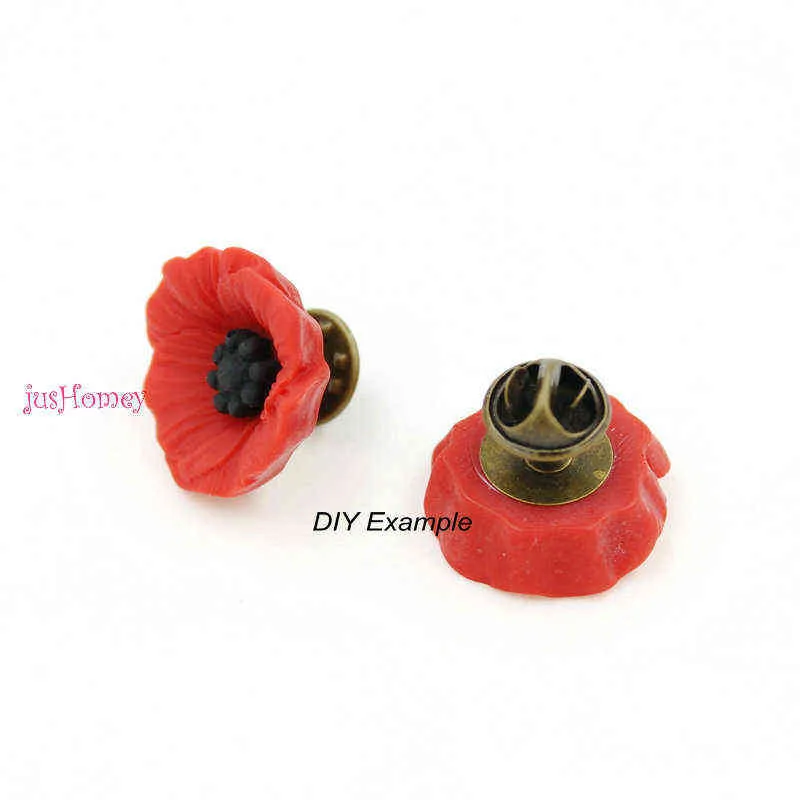 Set of Chic Resin Red Poppy Flower Artificial Flatback Embellishment Cabochons Cap for Home Decor 12-23mm 211101