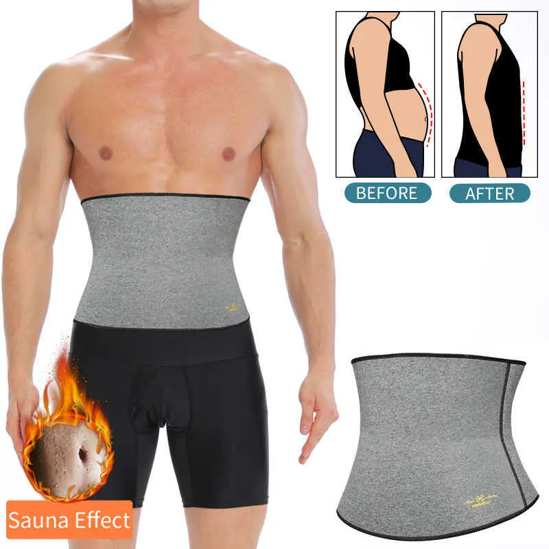 Entrenador de cintura para hombre, cinturón de modelado, moldeador de vientre, moldeador de cuerpo adelgazante, ropa moldeadora para pérdida de peso, recortador Delgado de sudor Abdominal