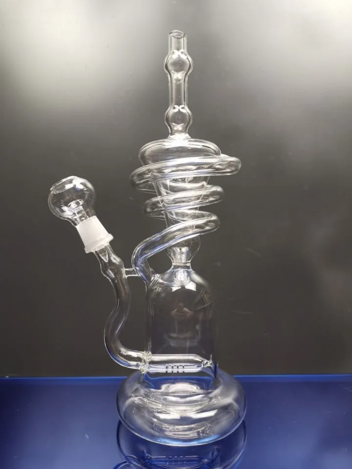 Super Vortex Glasbong Dab Rig Wasserpfeifen Tornado Cyclone Recycler Rigs Recycler Rohr Wasserpfeife 14,4 mm Gelenk Bongs Sestshop