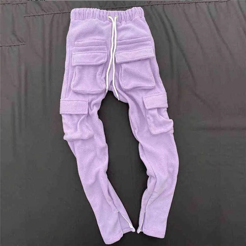 Pantaloni da uomo caldi in pile streetwear autunno inverno Pantaloni da tuta da uomo Pantaloni da lavoro da jogging all'aperto 211112