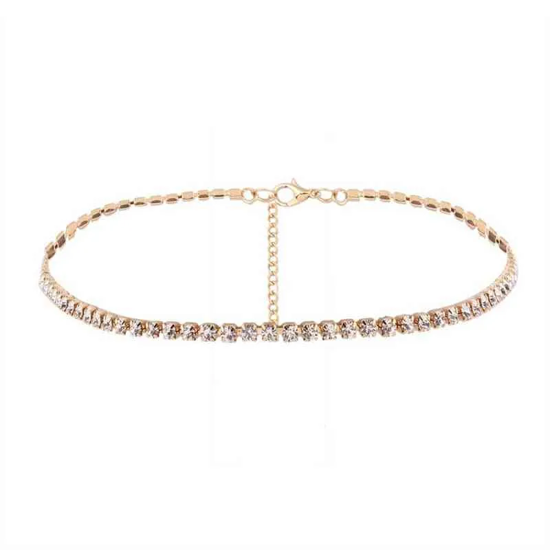 Kmvexo basit tasarım kristal boncuklar cezalandıran kadınlar deyişli kolye kolyesi ışıltılı rhinestone chocker düğün mücevher 2019 g1218155304