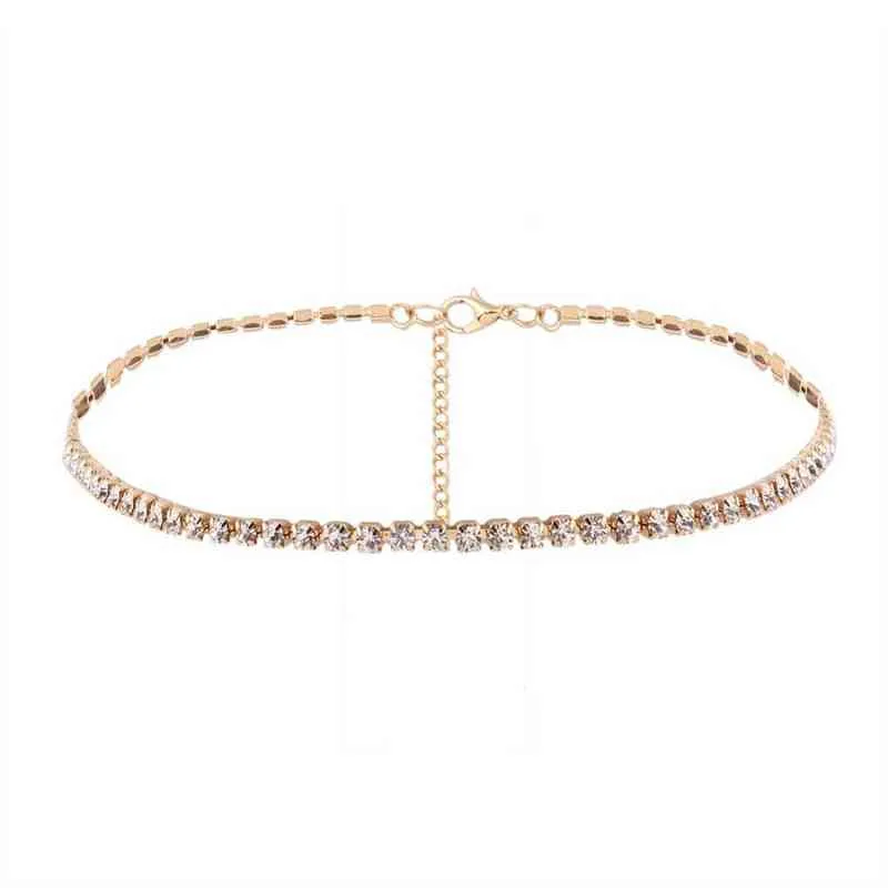Kmvexo Simple Design Crystal Beads Choker ketting Dames Verklaring Ketting Sparkly Rhinestone Chocker Huwelijksjuwelen 2019 G1213832946