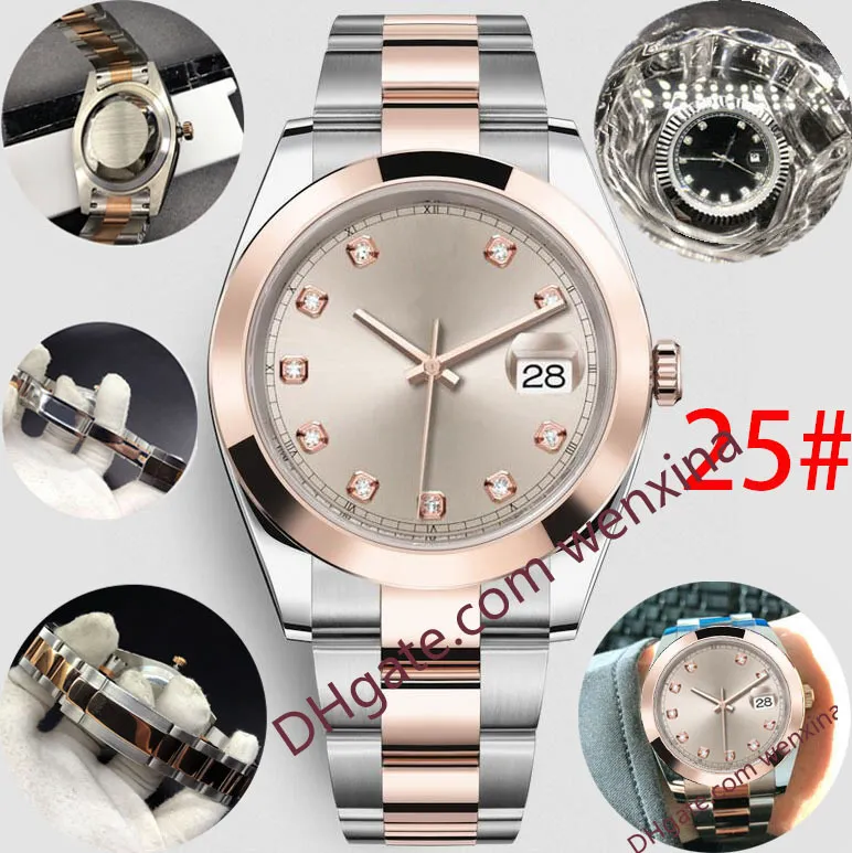 20 kloc wysokiej jakości zegarek Diamentowy zegarek Brązowy i czarny diament gładkie krawędzie Rama Montre de Luxe 2813 Automatyczne 41 mm wodoodporne MENS270I