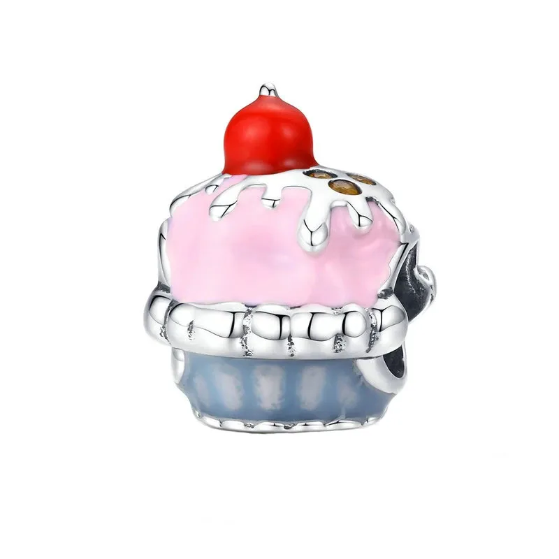 925 стерлингового серебра Кофейная чашка чайник мороженое мода шаржевые бусы подходит для Pandora Treumbet серебряный браслет DIY ювелирных изделий подарок
