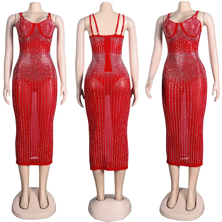 Groothandel jurken voor vrouwen mode mouwloze strapless hot boren midden kalf kleding Hoge kwaliteit elegante luxe club dameskleding K8713