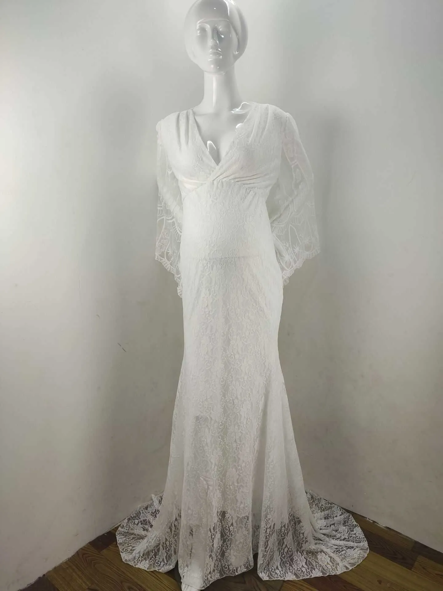 Koronkowa sukienka macierzyńska w stylu boho do fotografii fotografii ciążowa strój suknia ciąża