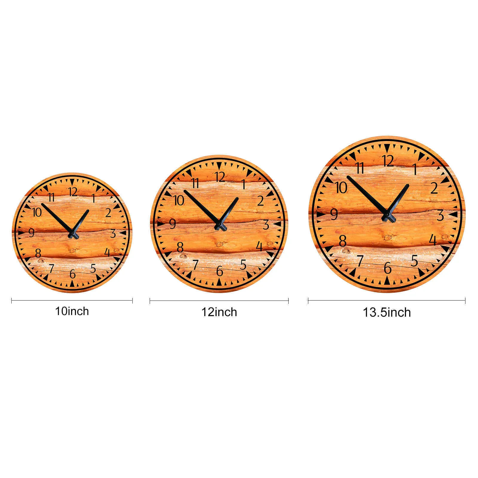 10 -calowy nowoczesny design drewniany zegar ścienny rustykalny wiejski drewno do dekoracji salonu dekoracyjny L2209224299510