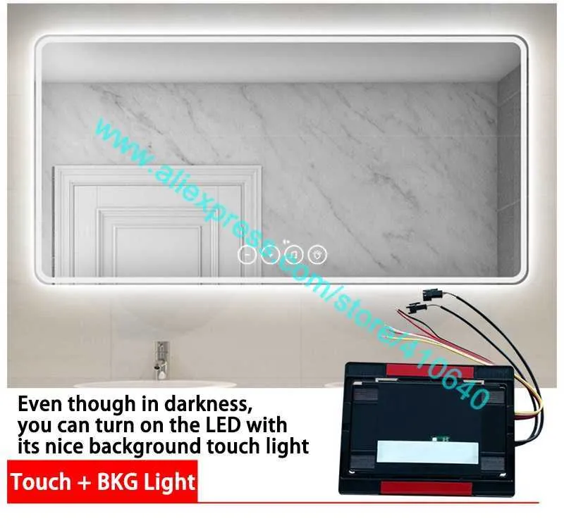 K3030B Bluetooth-kompatibelt för hem eller hotell badrum tvättstuga skåp berör sensor switch panel med ljusstyrka kallt varmt lampan byte