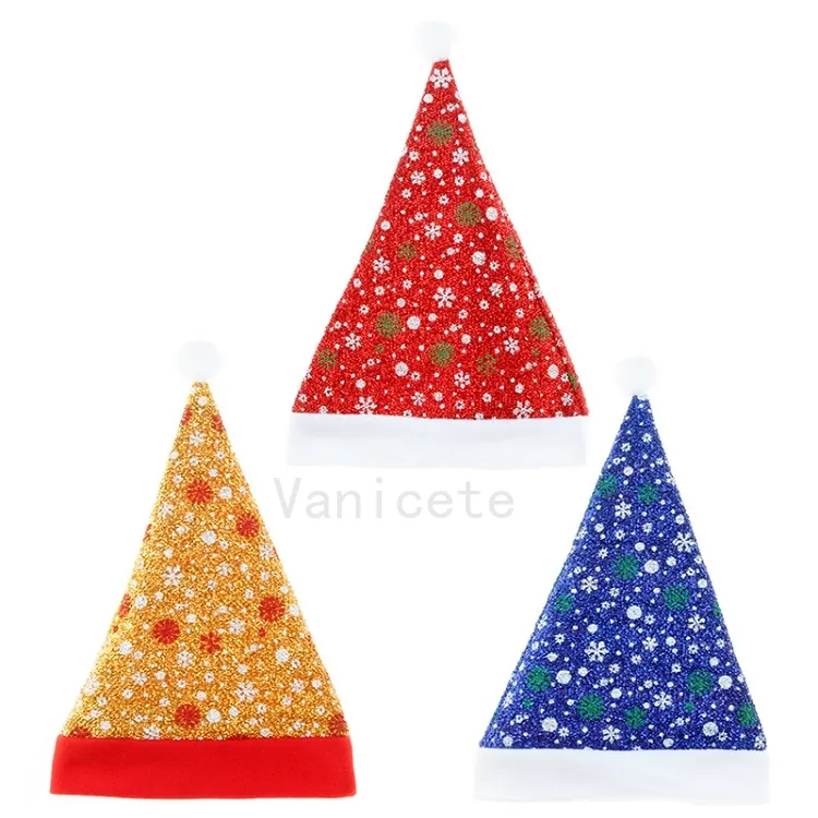 Party Supplies Weihnachtsmütze Hochwertiger Plüsch Erwachsene Farbe Schneeflocken Verdickung Weihnachtsornament Dekoration 500 Stück T2I52425