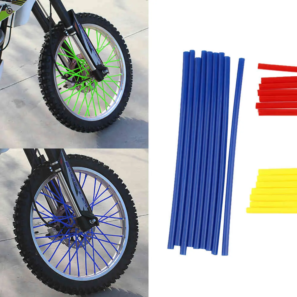 36 Teile/paket Fahrrad Rad Speichen Schutz Bunte Motocross Felgen Skins Abdeckungen Schutz Wraps Kit Motorrad Dekoration