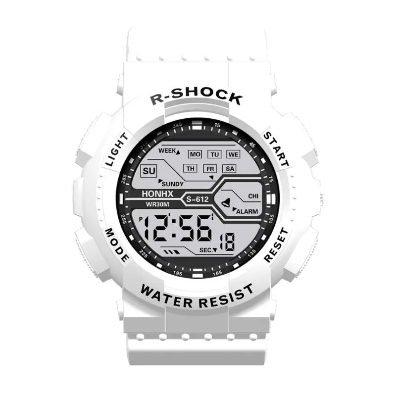 Fashion Waterproof Men's Boy LCD Digital Stopwatch Date Rubber Sport Wrist Watch mens watches top relojes255L