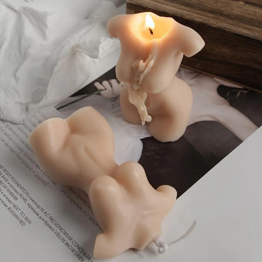 Creative Art Body Candle Mold Cute Female Figure Arts Candles 7 5 10 5cm Aromatherapy Body-shaped Candle;DIY Home Decor287F