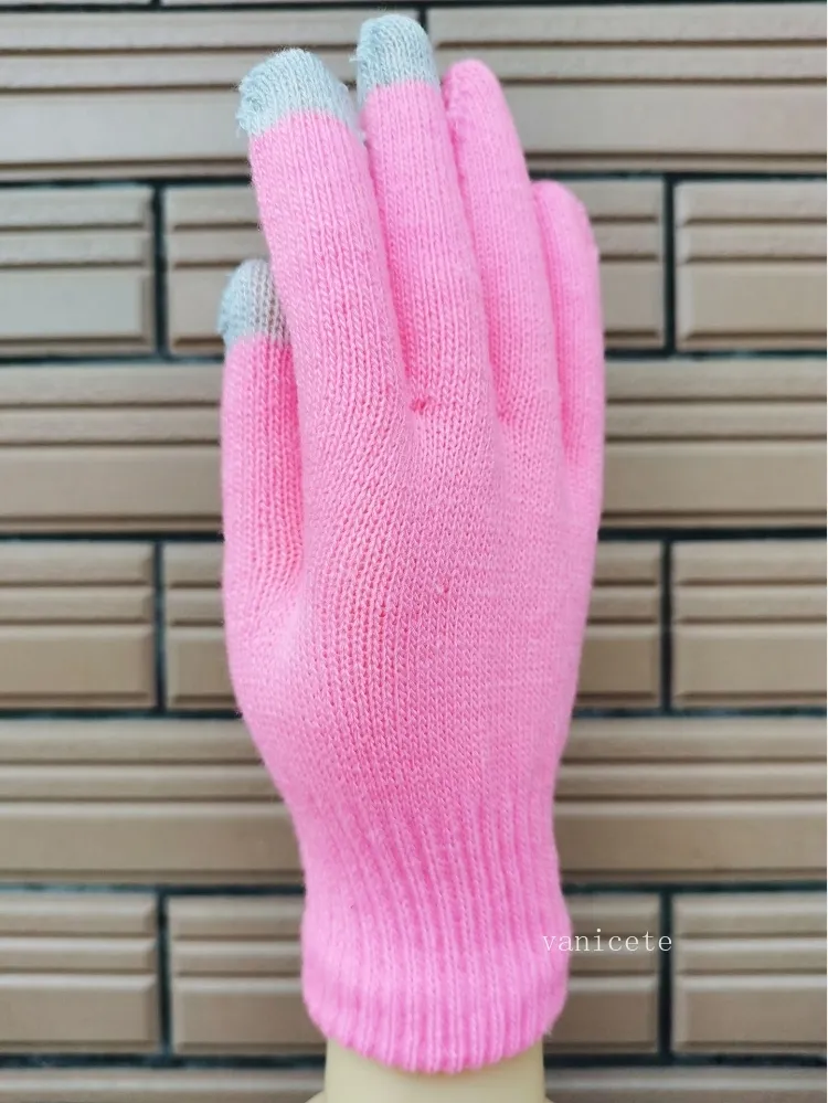 Hommes Femmes Gants à doigts fendus chauds et épaissis en automne et en hiver Gants à écran tactile tricotés de couleur unie à cinq doigts Autre Maison T2I52965