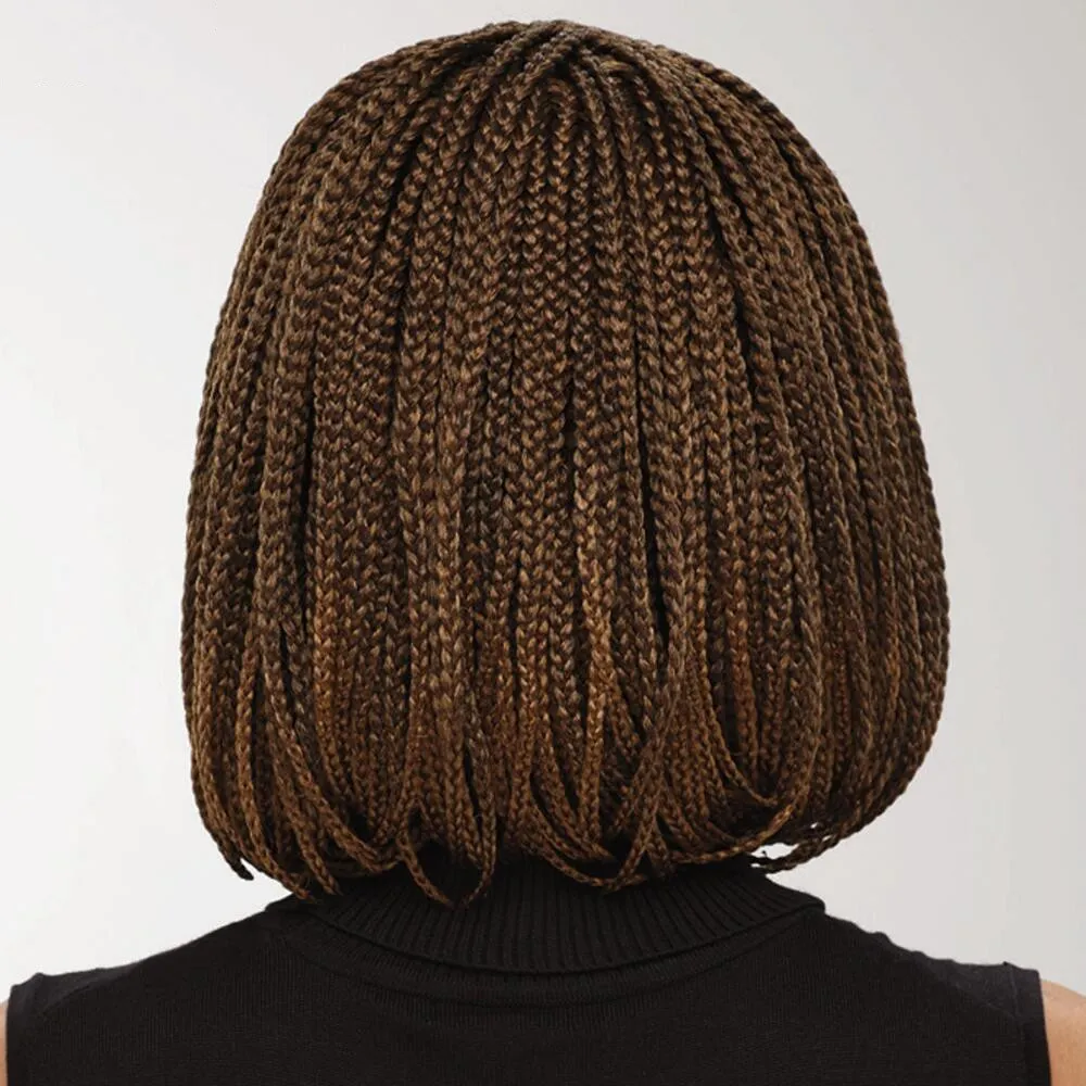 Braided wig female short hair bobhead wig top chemical fiber heaear box braid wig3042023