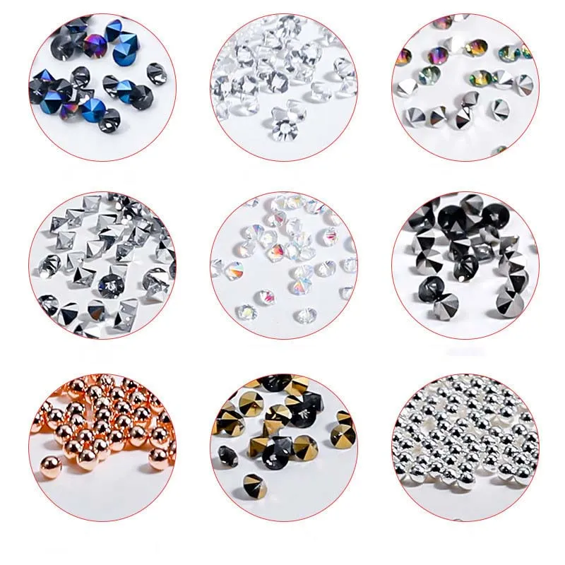 mini cristaux micro pixie nail art diy gems pierres de 1,2 mm en verre sable en verre pour la maison de la décoration de salon de beauté pour la maison