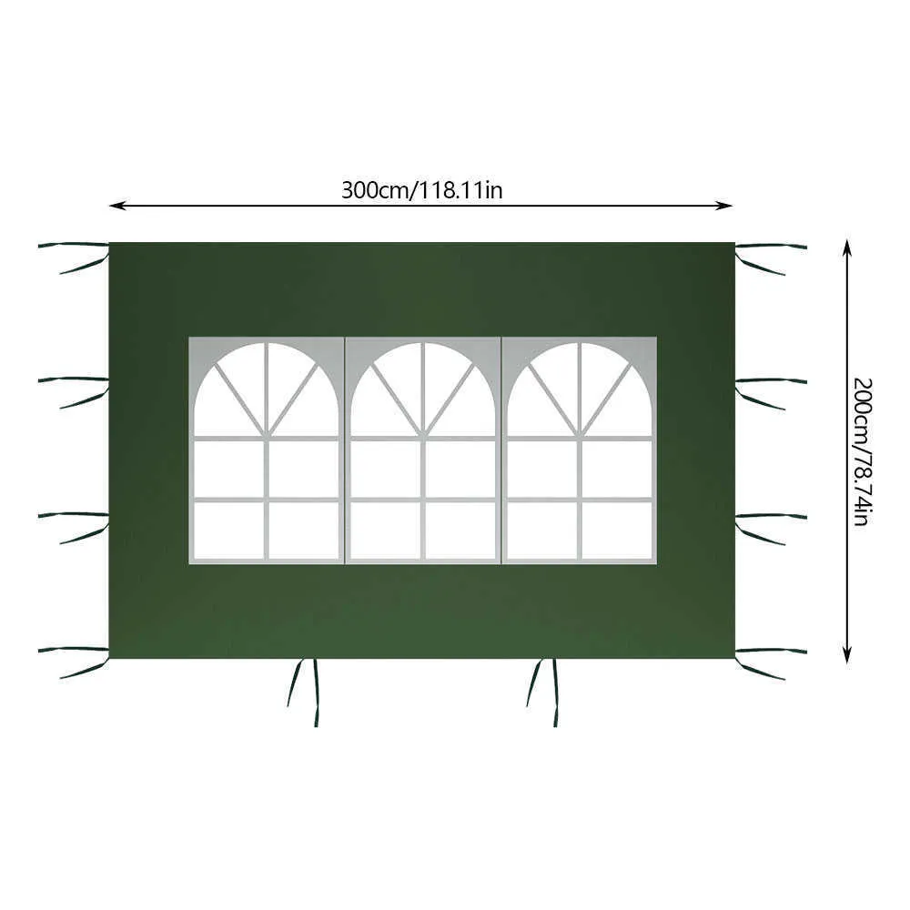 Portabel utomhustält Oxford Tygvägg Regntät vattentät tält Gazebo Garden Shade Shelter Sidovägg utan CAPOPY TOP RAME Y7400739