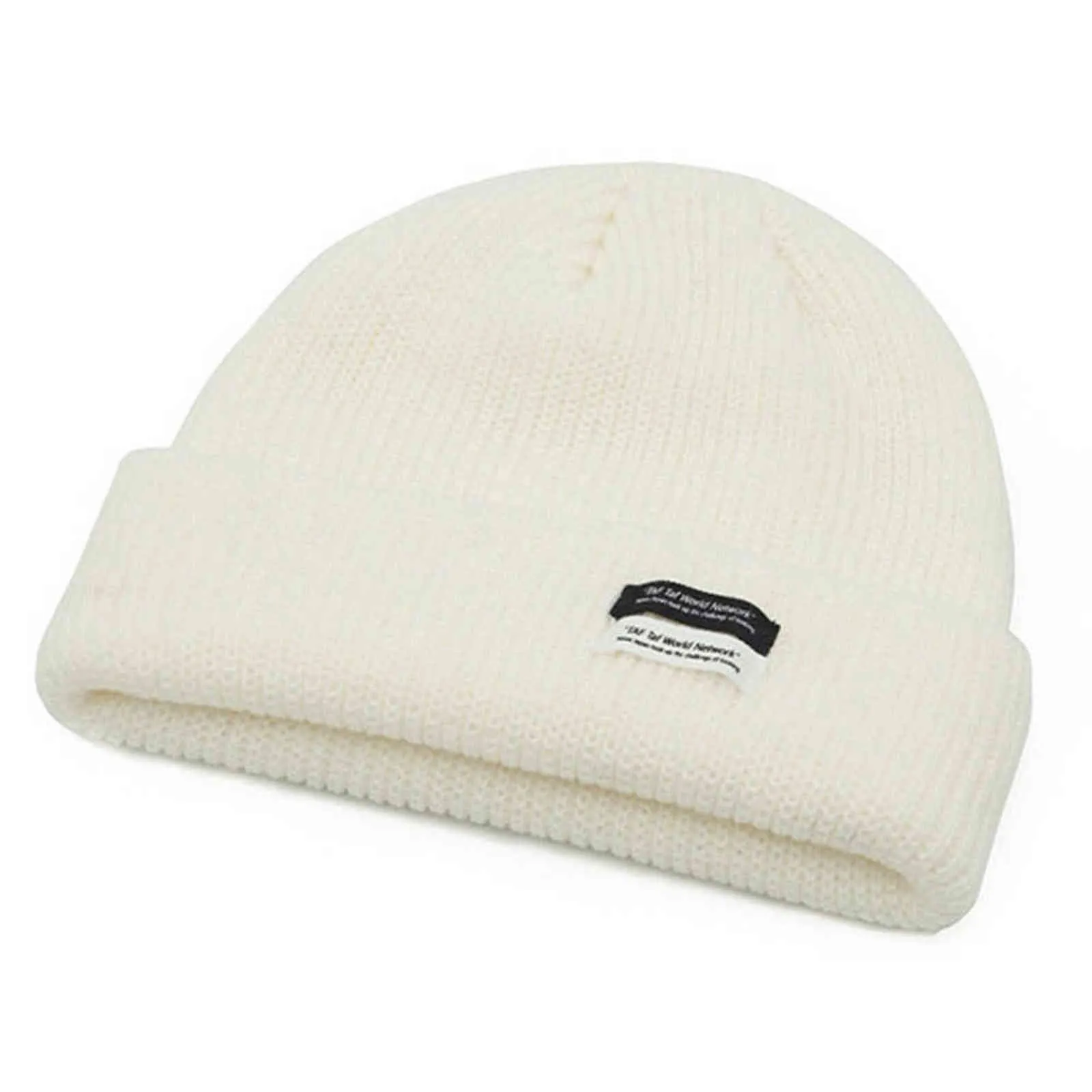 Outono inverno masculino ribbed crânio tampão mulheres beanie cuff chapéu com tag toque escuro cinza laranja branco preto azul-verde rosa y21111